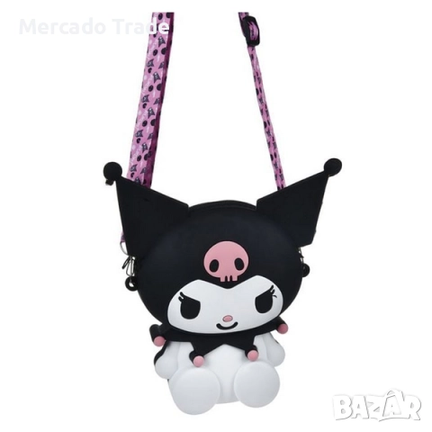 Силиконова чантичка Mercado Trade, За момичета, Черен-Бял