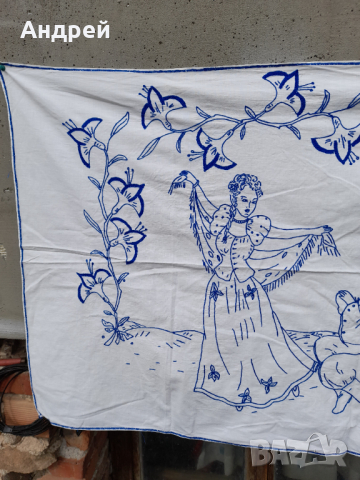 Старинен бродиран ковьор,покривка за стена #246, снимка 2 - Антикварни и старинни предмети - 44859033