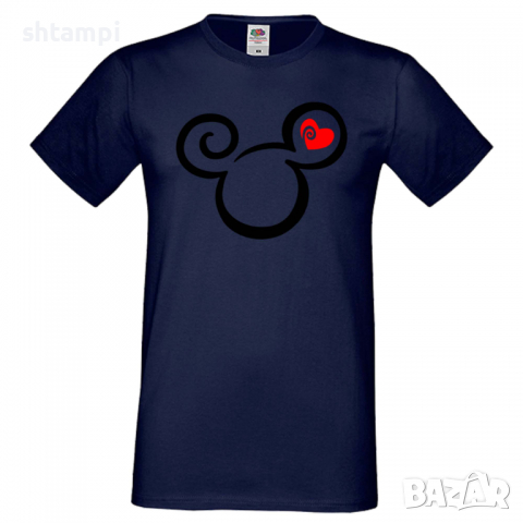 Мъжка тениска Mickey Head Love Подарък,Изненада,Рожден ден, снимка 6 - Тениски - 36576038