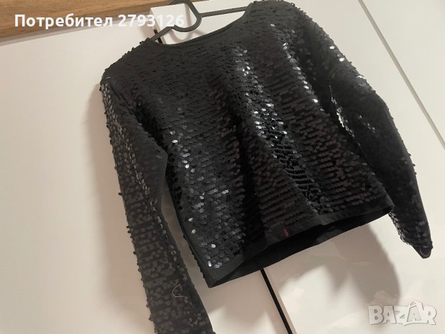 Пайетена дамска блуза , снимка 2 - Блузи с дълъг ръкав и пуловери - 43629500