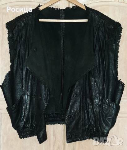 Мъжки черен елек бутик, естествена кожа, снимка 3 - Други - 44902070