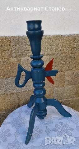 Голям дървен свещник внос от Скандинавия , снимка 2 - Декорация за дома - 52842148
