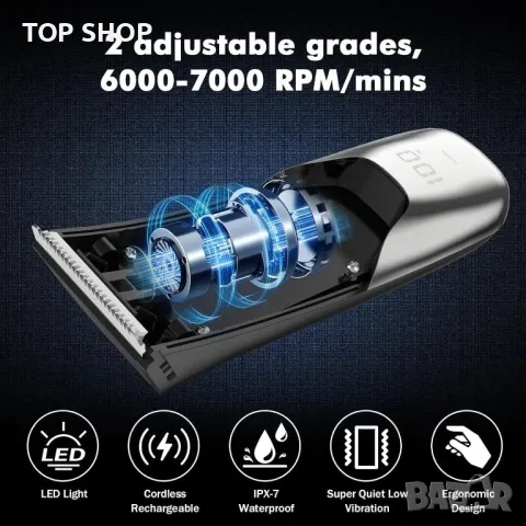 DIHOOM Електрически тример за срамни косми за мъже, водоустойчив, безопасен, с топчета, снимка 3 - Тримери - 49627348