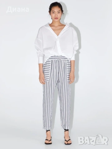Раиран панталон Zara, снимка 6 - Панталони - 53351012