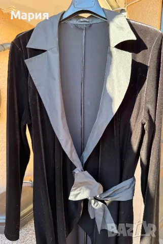 Елегантен, кадифен, черен смокинг 46, Нов, снимка 3 - Сака - 48201944