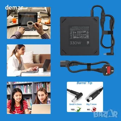330W интелигентен променливотоков захранващ адаптер, съвместим с геймърски лаптоп HP OMEN, снимка 7 - Части за лаптопи - 48417896