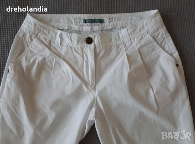 Бял памучен панталон Street One - M, снимка 3 - Панталони - 51736651