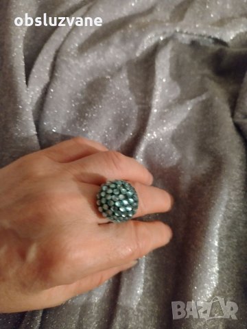 Искрящ син пръстен 💥, снимка 9 - Пръстени - 32713256