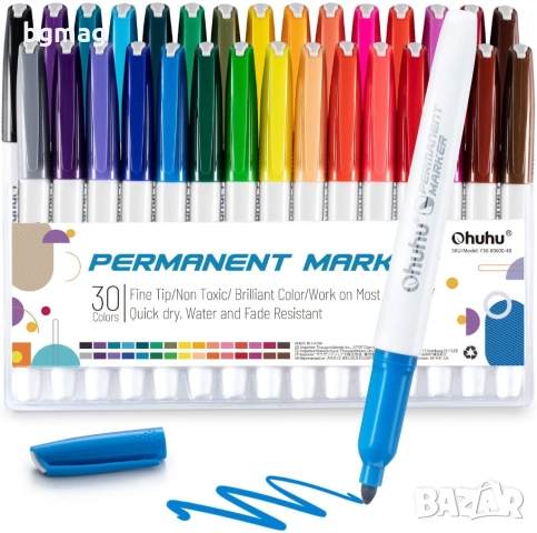 Ohuhu Oahu Art Markers Alcohol Marker Set-перманентни маркери,комплект 30 цвята, снимка 11 - Ученически пособия, канцеларски материали - 52146474