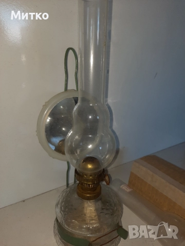 Ретро стъклена газена лампа от Соца, снимка 5 - Антикварни и старинни предмети - 52920885