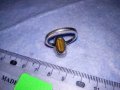 СКЪПОЦЕНЕН МОДЕН АРТ ПРЪСТЕН с ЮВЕЛИРНО ШЛИФОВАН КАМЪК ТИГРОВО ОКО 36994, снимка 10
