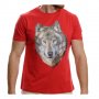 Нова мъжка тениска с трансферен печат Вълк със сини очи, Серия вълци, снимка 1