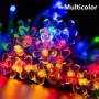 Многоцветни коледни LED лампички с цветя с щепсел, снимка 1