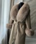 Дамско луксозно палто кашмир вълна и лисица код 343, снимка 1 - Палта, манта - 39712775