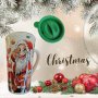 Коледна порцеланова чаша с гумен капак 15см височина. ВАРИАНТИ: С еленче или с Дядо Коледа, снимка 2