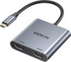 MOKiN USB C към двоен HDMI адаптер, 2 В 1 за монитор 4K/60Hz, снимка 1 - Кабели и адаптери - 43775398