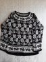 Блуза в бяло – черно рози размер Л, снимка 2
