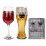 Комплект стъклени чаши за двойка - крал и кралица, снимка 1 - Чаши - 36582764