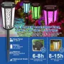 FANTICDE 4 броя соларни градински лампи , IP65 водоустойчиви, топло жълто/RGB цветен градиент, снимка 4
