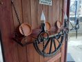 Лампа рафт-етажерща от колело на каруца, снимка 7