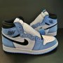Нови Оригинални Обувки Nike Air Jordan 1 University Blue , снимка 1 - Кецове - 36807276