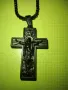 красиво колие 60 см. ланец с кръст черен, снимка 1