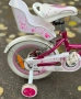Велосипед за момиче 14" Flower Pink, с помощни колела, снимка 5