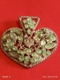 Висулка с формата на сърце със зелени кристали ОЛИВИН 52247, снимка 4