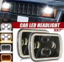 Комплект правоъгълни LED фарове 5х7"Н4, букса 4 светлини /jeep, снимка 1