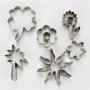 6 бр резец цвете детелина слънце палма метална форма форми за сладки тесто декор сет , снимка 1