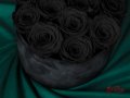 Истински Черни Вечни Рози в Черна Кадифена Кутия / Оригинален Подарък за Необикновена Жена