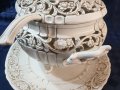 Голям италиански  порцеланов супник,плато и черпак, снимка 9