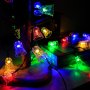 Многоцветни коледни LED лампички с камбанки - Многоцветни, дължина - 5м ,28бр лампички , снимка 3