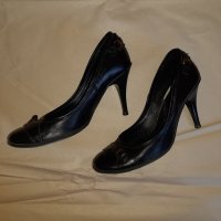 Обувки - ест. кожа, черни, снимка 4 - Дамски обувки на ток - 26976403