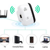 Усилвател, репитер за безжичен интернет, WiFi Repeater, 300 Mbps, снимка 8 - Мрежови адаптери - 42963667