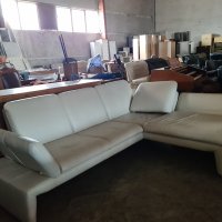 Ъглов кожен диван внос от Европа, снимка 1 - Дивани и мека мебел - 33439915