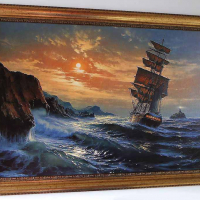 "Девятий вал", Айвазовски, картина, точно копие на оригинала , снимка 5 - Картини - 36529960