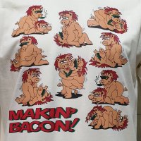 Нова мъжка забавна тениска с трансферен печат MAKIN' BACON с прасета , снимка 3 - Тениски - 28270778