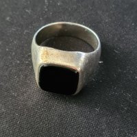 мъжки сребърен пръстен с оникс, снимка 2 - Пръстени - 32765801