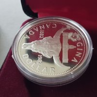 1 сребърен долар 1982 година Канада Елизабет II сребро в ТОП качество, снимка 3 - Нумизматика и бонистика - 35285175