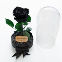 Подарък за Рожден ден / Естествена Черна Роза в Стъкленица / Нестандартен Подарък за Жена, снимка 2 - Други - 38771449