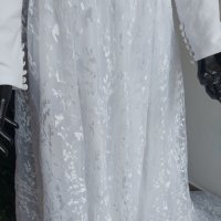сватбена булчинска рокля с шлейф и ръкави, снимка 6 - Сватбени рокли - 39853055