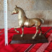 Стара масивна бронзова статуетка на кон , снимка 3 - Антикварни и старинни предмети - 27928535