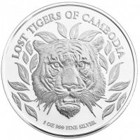 Сребърна монета Изгубени Тигри Камбоджа 2022 1 oz, снимка 1 - Нумизматика и бонистика - 34960966