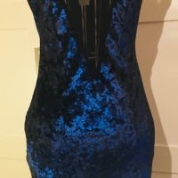 Дамска рокля в тъмно синьо с тюл Размер М, снимка 6 - Рокли - 27780537
