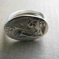 Сребърен пръстен сфинкс, снимка 4 - Антикварни и старинни предмети - 28410361