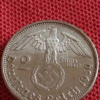 Сребърна монета 2 райхсмарки 1939г. Нацистка Германия Трети Райх с СХВАСТИКА за КОЛЕКЦИЯ 42048, снимка 2 - Нумизматика и бонистика - 43798712