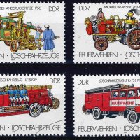 Германия ГДР 1987 - пожарни MNH, снимка 1 - Филателия - 43591840