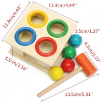 3568 Дървена играчка с топчета и чукче, снимка 7 - Образователни игри - 37816918