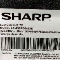 SHARP LC-43CFG6452E със счупена матрица ,TP.MS6486.PB711 ,6870C-0532A ,LC430DUY-SHA1,SPAD_401_Rx+LED, снимка 4 - Части и Платки - 27580444